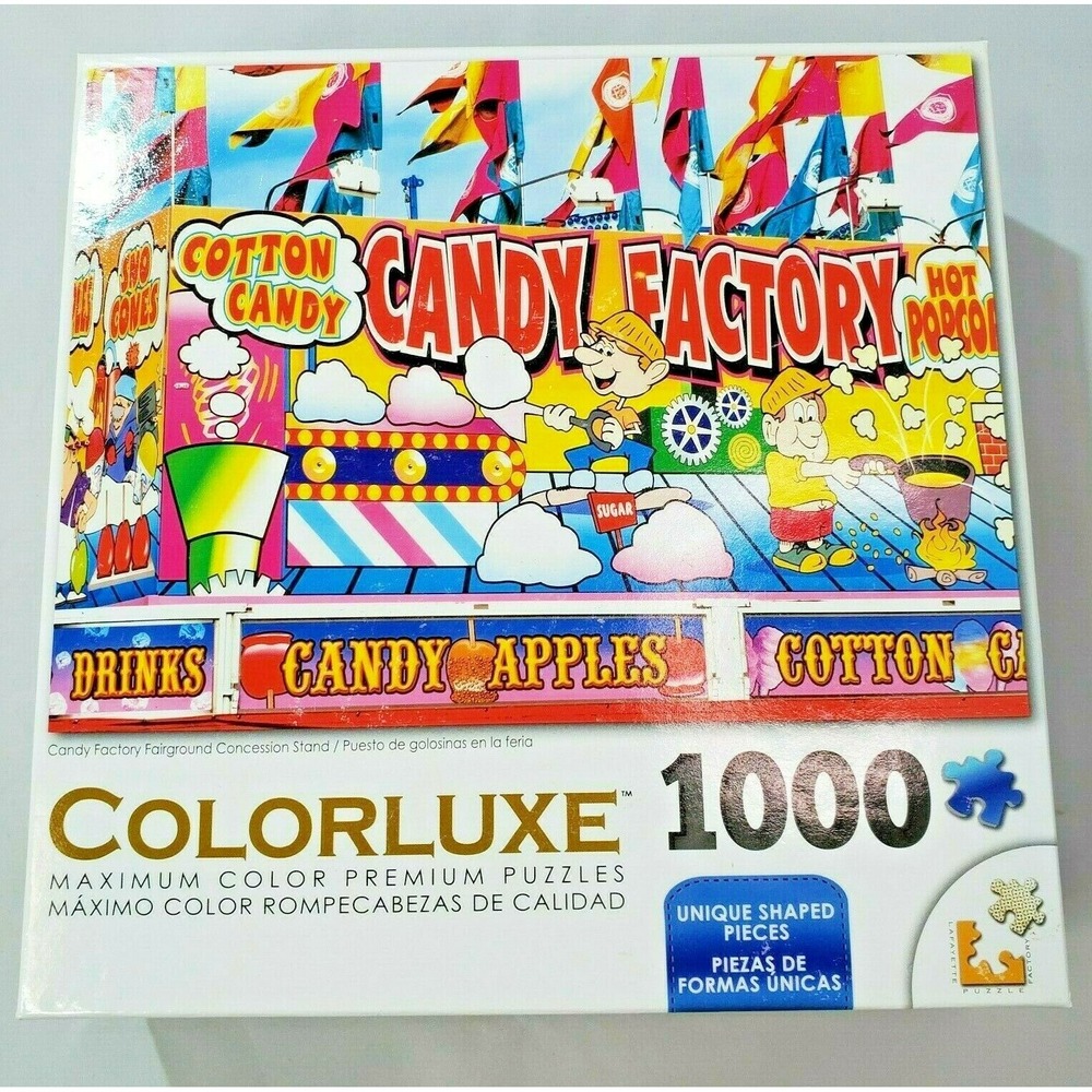 Colorluxe Candy Factory Fairground Concesssion Stand 1000 PC Jigsaw Puzzle New